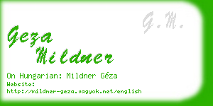 geza mildner business card